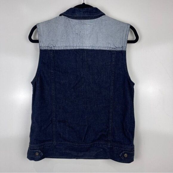 Rag & Bone Color Block Blue Denim Jean Vest Sleeveless Women's Size XS Oversized - Picture 5 of 10